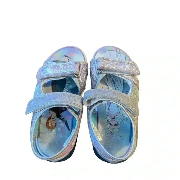 Disney Frozen Sparkles Elsa Light Up Silver Blue Girls Toddler Sandals SZ 11 - Picture 3 of 8